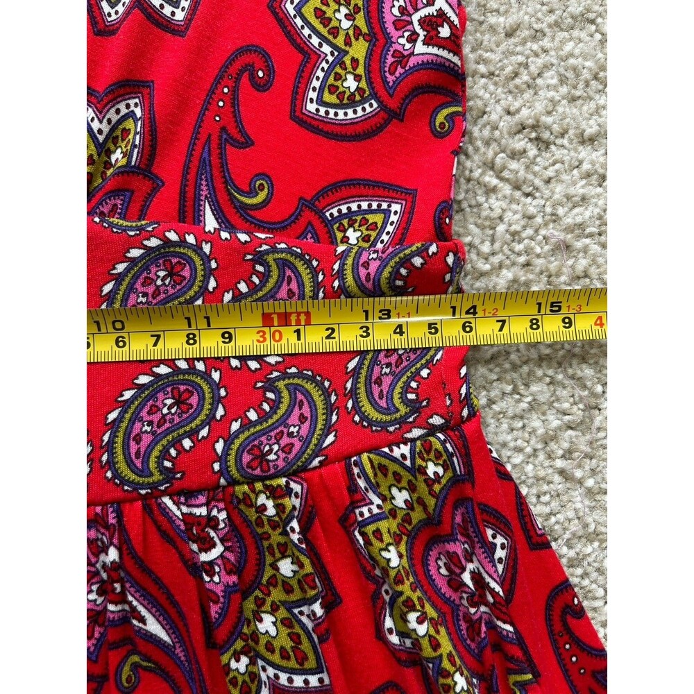 BODEN Thea Long Sleeves Jersey Knit Midi Dress Stretchy US 4P Red Paisley - Picture 13 of 13